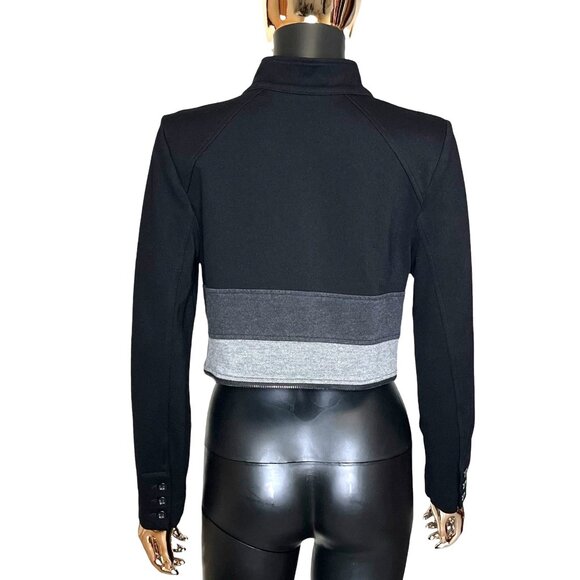 CAbi Black Gray Convertible Zip-Off Jacket Coat Size Medium #3176 - Picture 5 of 11